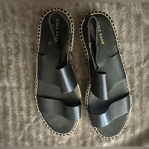 Womens Cole Haan Cloudfeel Espadrille, Black Leather. W14652 Size 7 1/2 B
